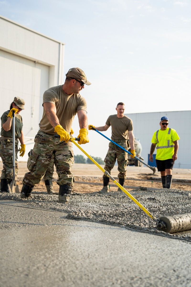 It’s all in the pour: 131st Bomb Wing civil engineering Airmen repair airfield concrete during Exercise Northern Strike 25-2