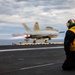 USS Gerald R. Ford (CVN 78) Sailor Observes F/A-18E Super Hornet Launch