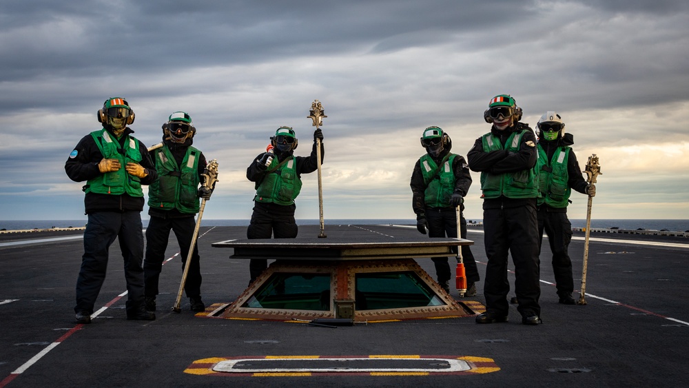 USS Gerald R. Ford (CVN 78) Sailors Observe Flight Operations