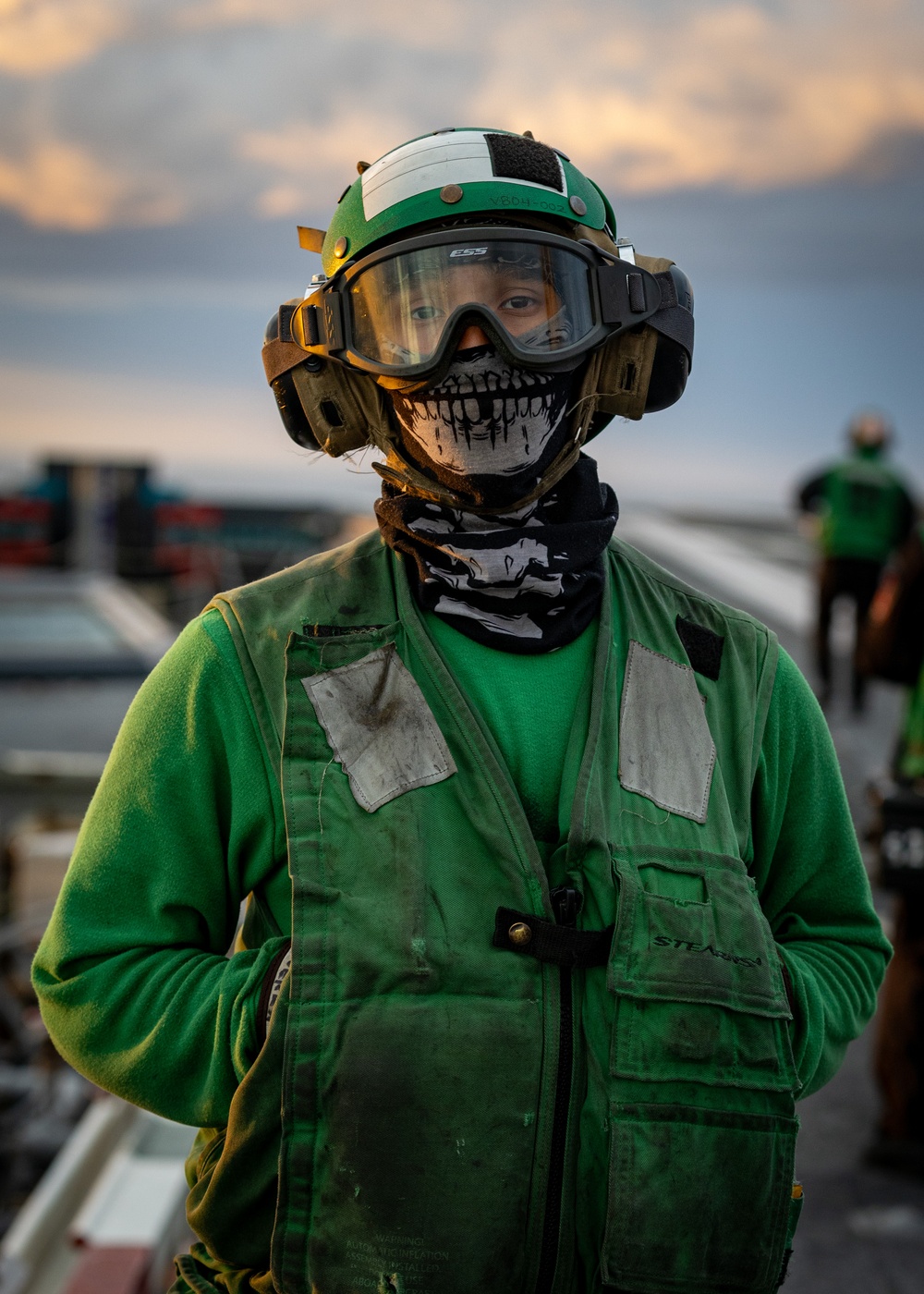 USS Gerald R. Ford (CVN 78) Sailor Observes Flight Operations