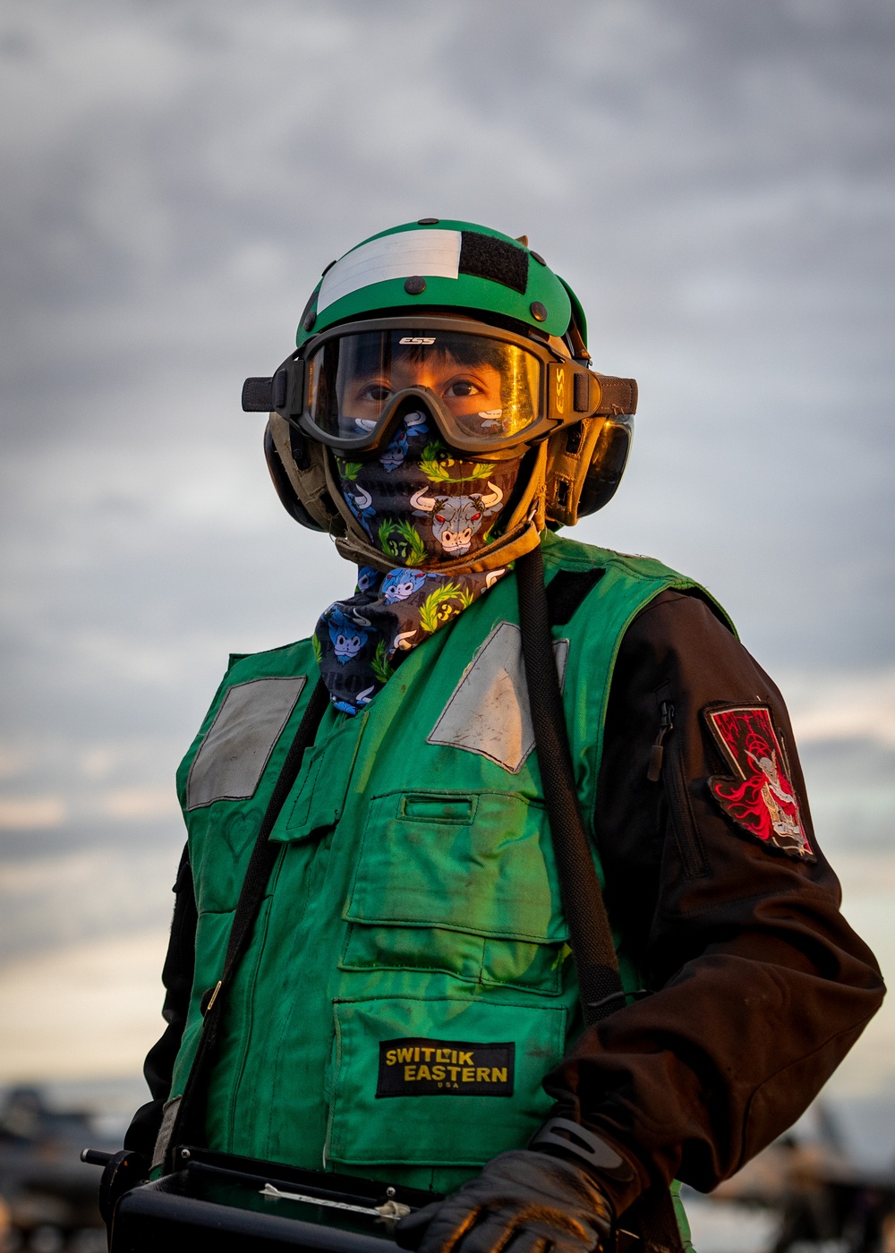 USS Gerald R. Ford (CVN 78) Sailor Observes Flight Operations