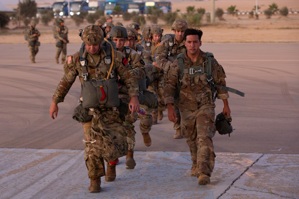 U.S. and Cyprus militaries conduct airborne training together during BRIGHT STAR 25