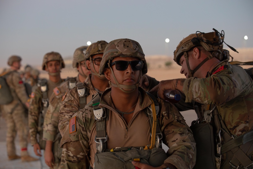 U.S. and Cyprus militaries conduct airborne training together during BRIGHT STAR 25