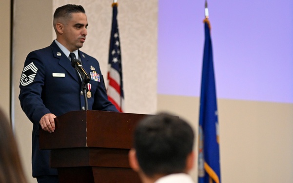 Senior Master Sgt. Aaron Arseo promotes to the rank of Chief Master Sgt.