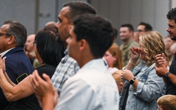 Senior Master Sgt. Aaron Arseo promotes to the rank of Chief Master Sgt.