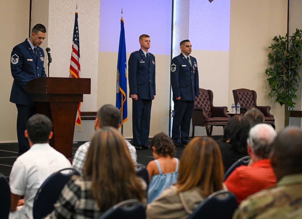 Senior Master Sgt. Aaron Arseo promotes to the rank of Chief Master Sgt.