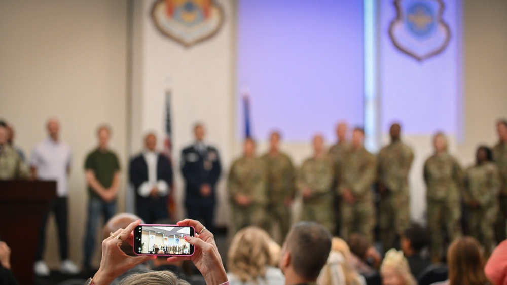 Senior Master Sgt. Aron Arseo promotes to the rank of Chief Master Sgt.
