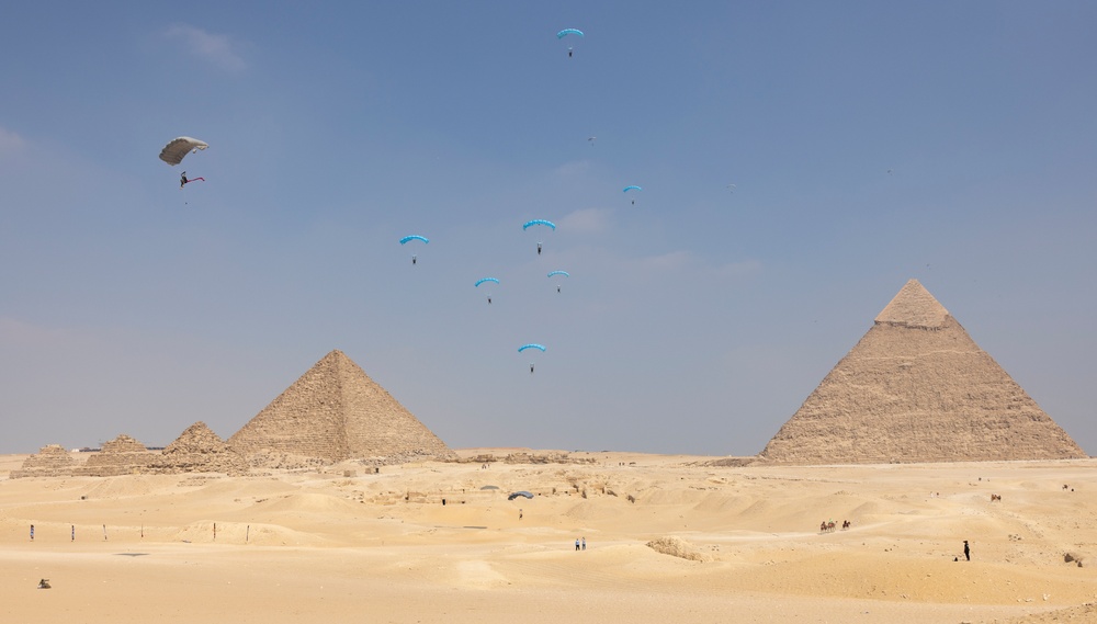BRIGHT STAR 25 Military Freefall Over The Great Pyramids of Giza