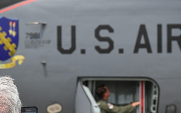 Lt. Col. Ryan Shireman completes his fini-flight with the 126th Air Refueling Wing