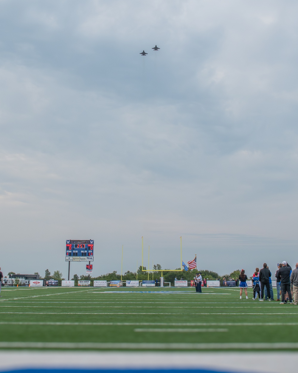 138th Fighter Wing perform a football game flyover