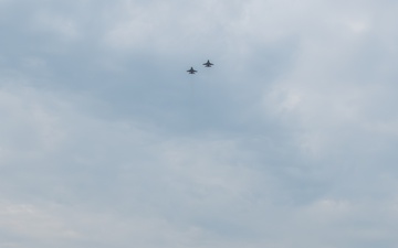 138th Fighter Wing perform a football game flyover