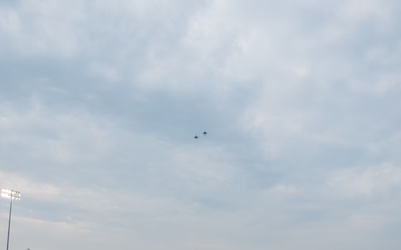 138th Fighter Wing perform a football game flyover