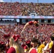 Iowa State cheerleader tossed into the air at Cy-Hawk game