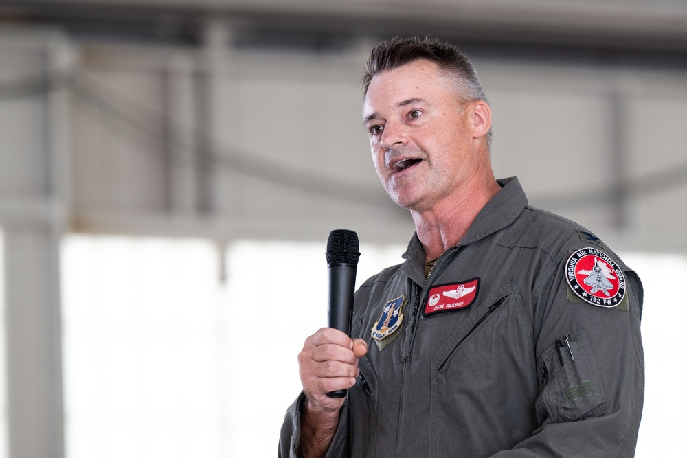 Virginia Air National Guard, 192nd Wing welcomed Col. Andrew M. Weidner as new commander