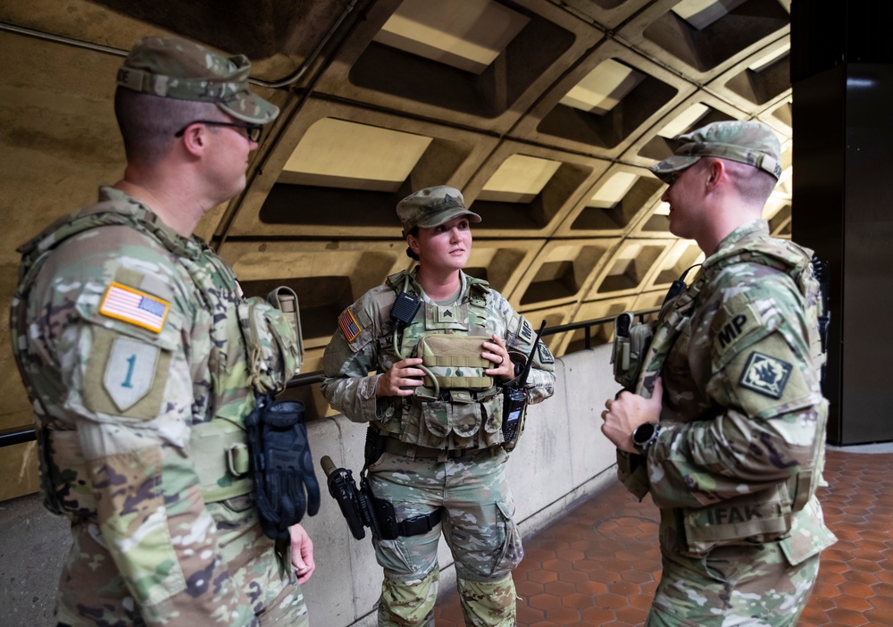U.S. Soldiers with the 112th Military Police Battalion, MS National Guard, Patrol the Gallery Metro