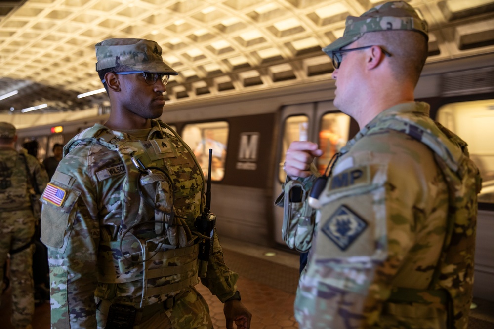 U.S. Soldiers with the 112th Military Police Battalion, Mississippi National Guard, Patrol at the Gallery Metro