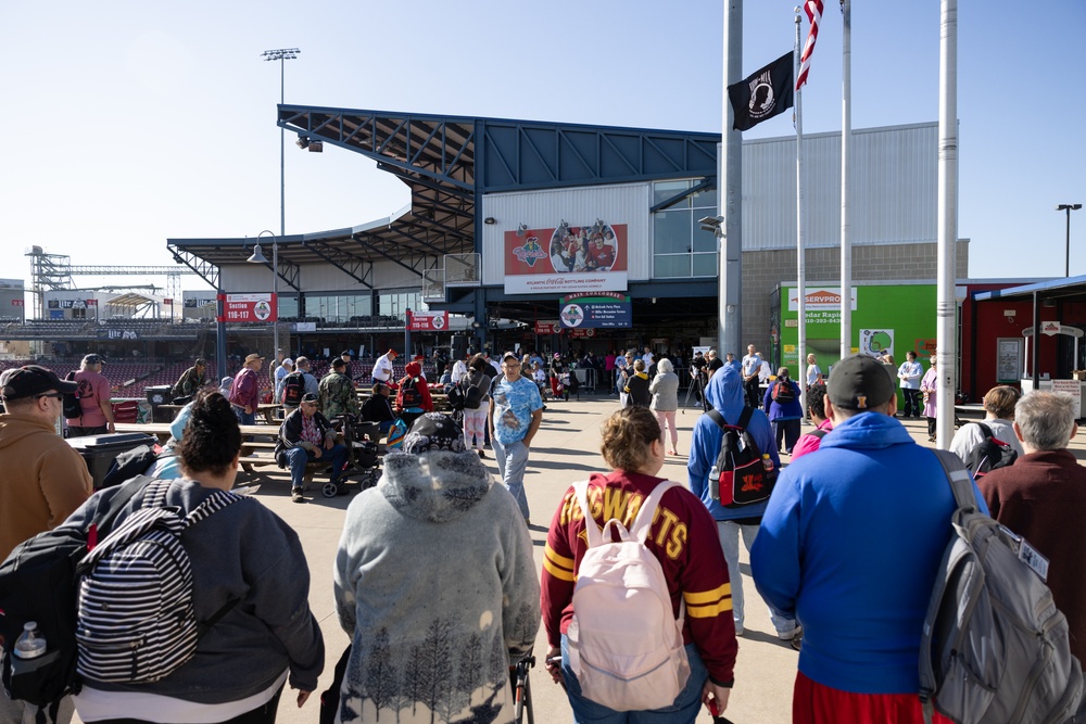 Participants gather for Five Seasons Stand Down at Veterans Memorial Stadium