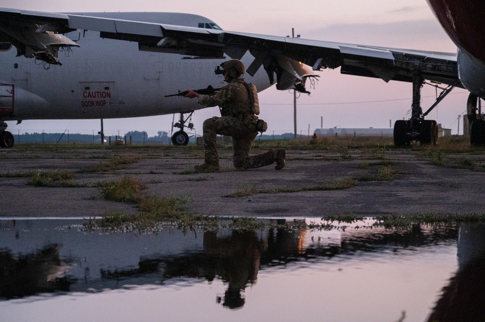 Air Force EOD Airmen perform night vision skills during Exercise Northern Strike 25-2 Air Force EOD Airmen perform night vision skills during Exercise Northern Strike 25-2