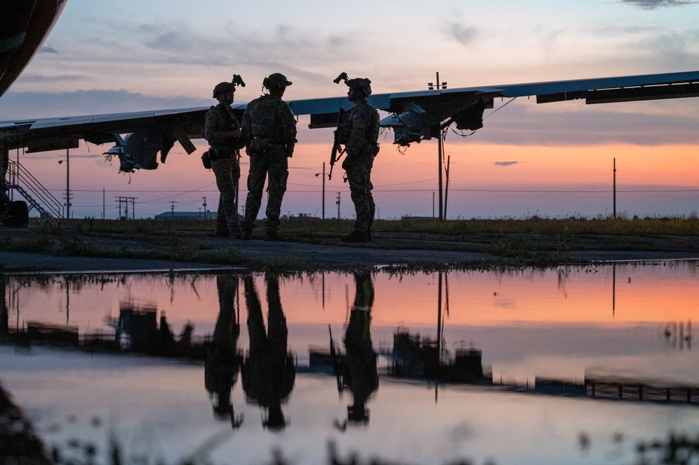 Air Force EOD Airmen perform night vision skills during Exercise Northern Strike 25-2 Air Force EOD Airmen perform night vision skills during Exercise Northern Strike 25-2