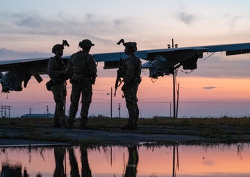 Air Force EOD Airmen perform night vision skills during Exercise Northern Strike 25-2