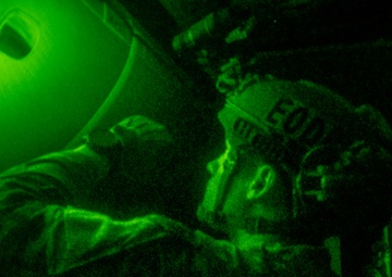 Air Force EOD Airmen perform night vision skills during Exercise Northern Strike 25-2