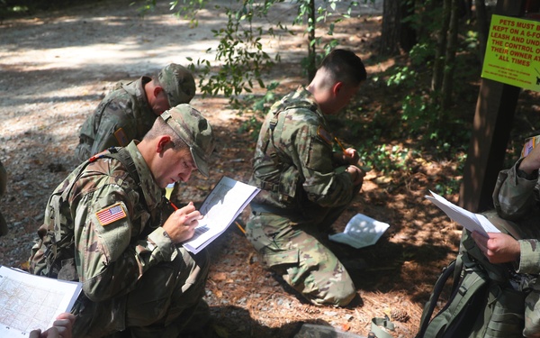 Soldiers plotted grid coordinates during the Best Warrior Competition
