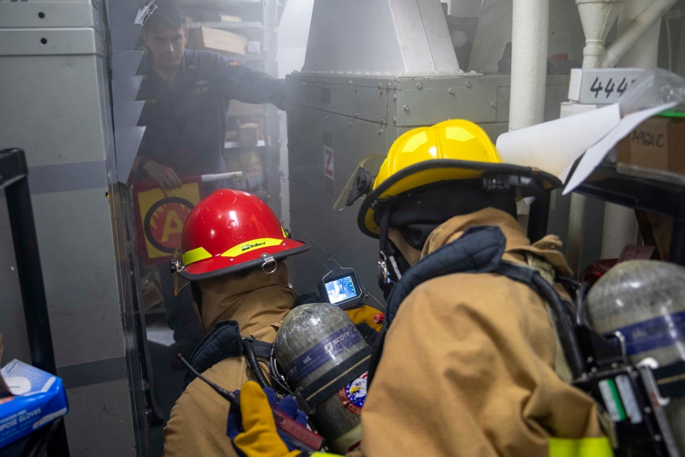 USS Preble Conducts Damage Control Drill