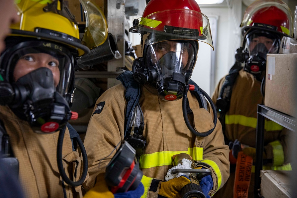 USS Preble Conducts Damage Control Drill