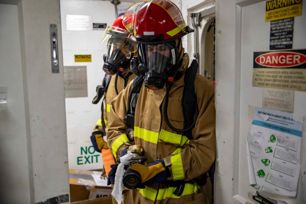 USS Preble Conducts Damage Control Drill