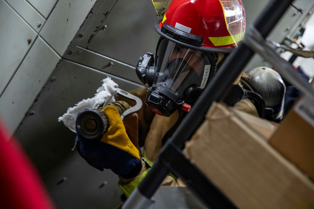 USS Preble Conducts Damage Control Drill