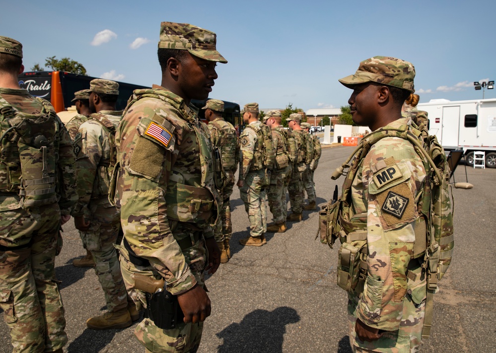 U.S. Soldiers with the 112th Military Police Battalion, Mississippi National Guard, Prepare to Patrol the Gallery Metro