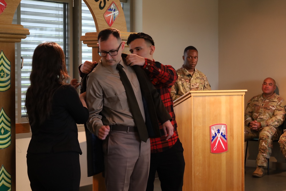 Sgt. 1st Class Santore promotion ceremony to Master Sgt.