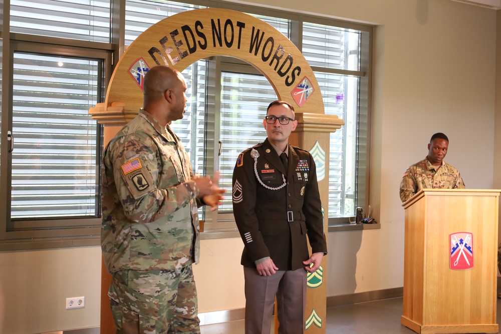 Sgt. 1st Class Santore promotion ceremony to Master Sgt.
