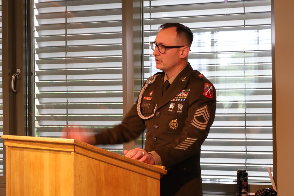 Sgt. 1st Class Santore promotion ceremony to Master Sgt.