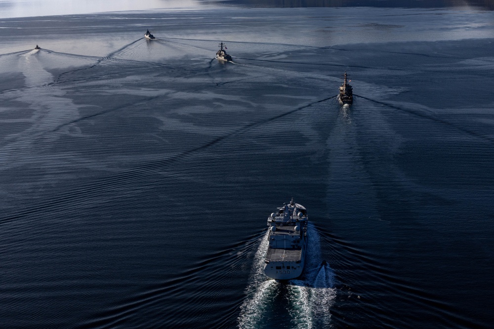 Destroyer Squadron Two Operates with Royal Norwegian Navy Off Northern Coast of Norway