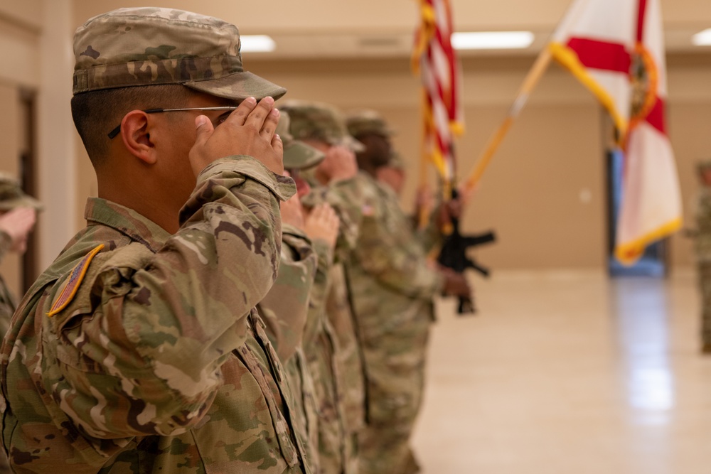 Camp Blanding Holds Change of Responsibility Ceremony.