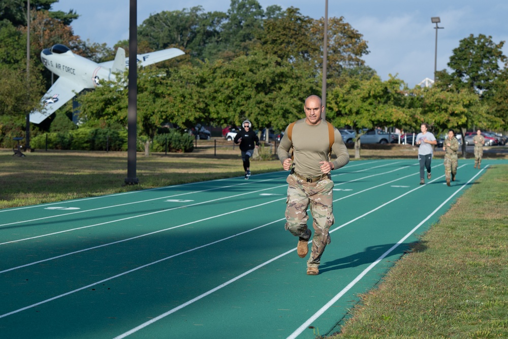 Airmen complete U.S. Marine Corps Combat Fitness Test
