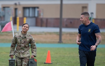 Airmen complete U.S. Marine Corps Combat Fitness Test