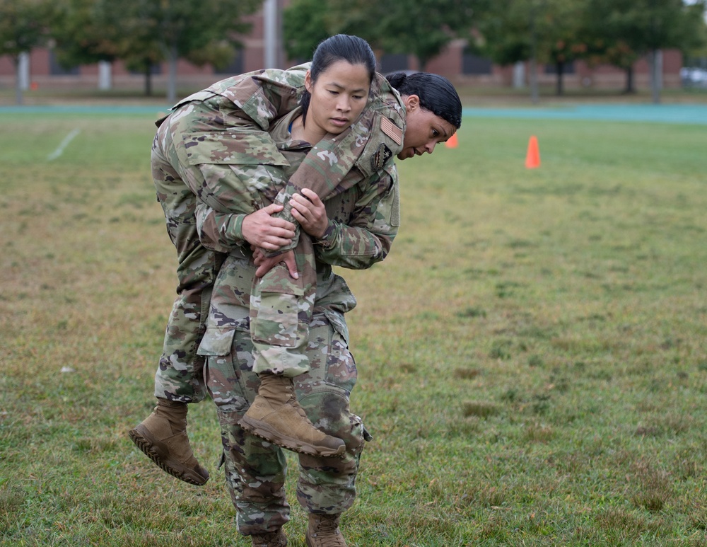 Airmen complete U.S. Marine Corps Combat Fitness Test