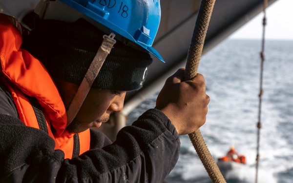 USS Gerald R. Ford (CVN 78) Sailors Conduct Small Boat Operations
