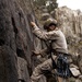 V35 and V11 Marines conduct lead climbing evaluation during Assault Climbers Course