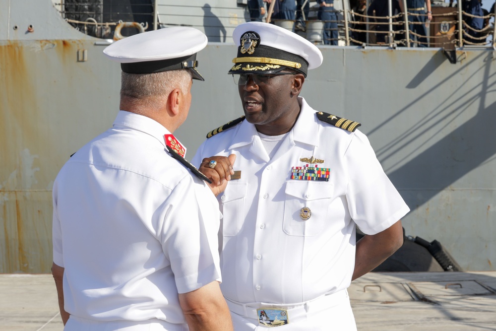 USS Truxtun and partner nation service members attend BRIGHT STAR 25