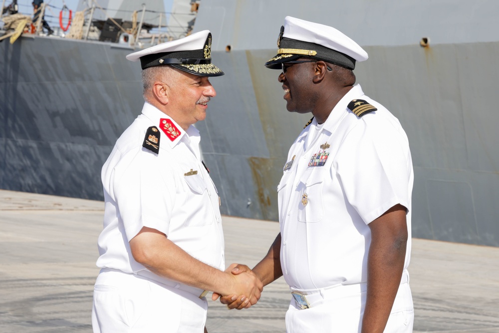 USS Truxtun and partner nation service members attend BRIGHT STAR 25