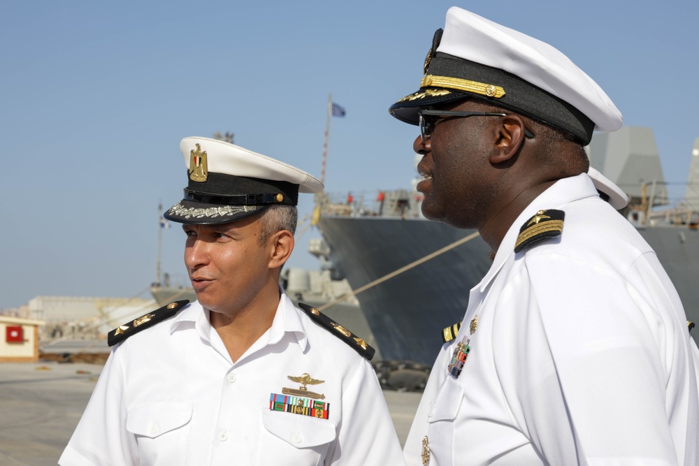USS Truxtun and partner nation service members attend BRIGHT STAR 25
