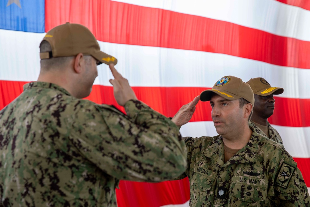 Maritime Expeditionary Security Squadron 5 holds a change of command ceremony