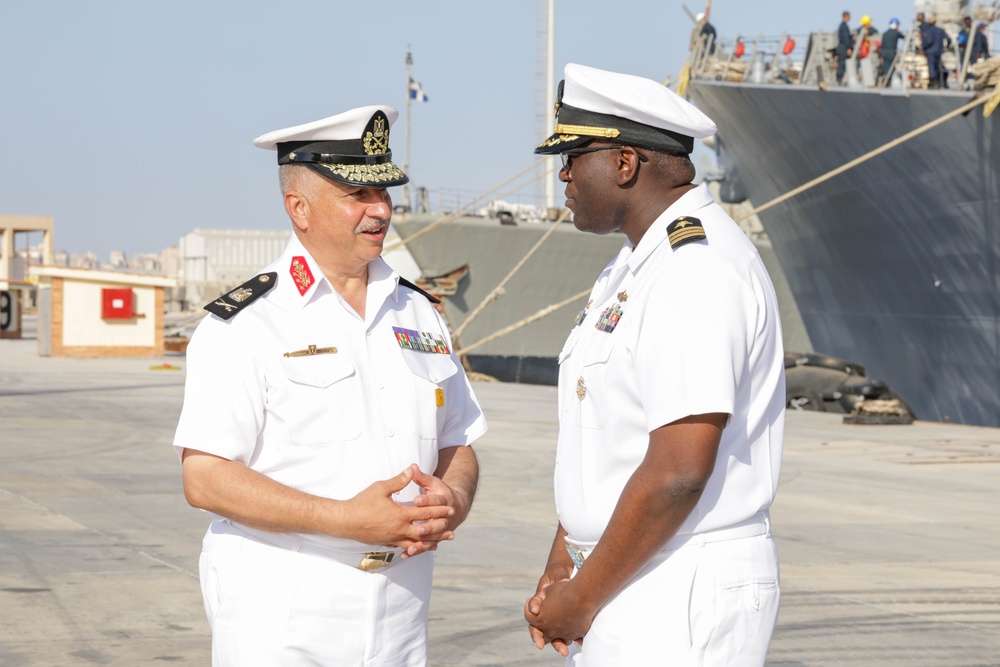 USS Truxtun and partner nation service members attend BRIGHT STAR 25