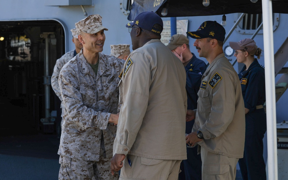 BRIGHT STAR 25 Command Post Exercise Commander visits USS Truxtun