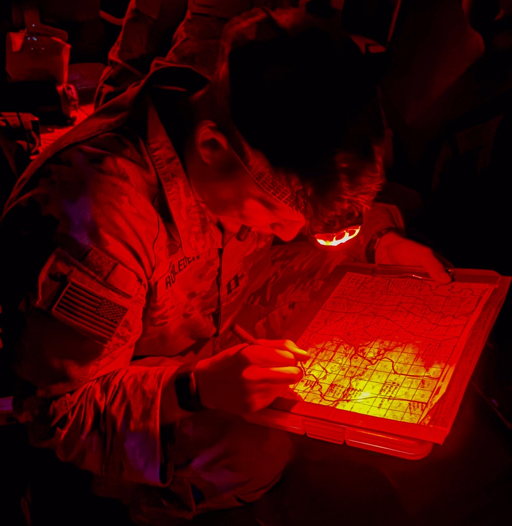 1/2CR Conducts Night Command Post Operations at Saber Junction 25