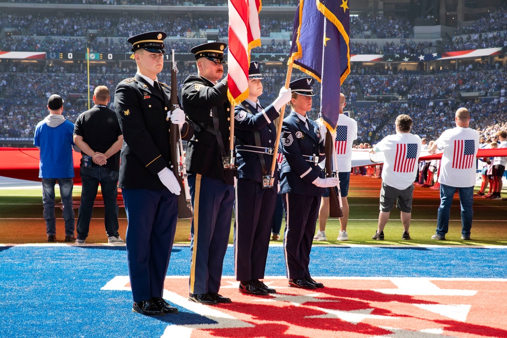 Indiana National Guard Supports the Indianapolis Colts' Pregame Ceremonies of their Season Home Opener Against the Miami Dolphins