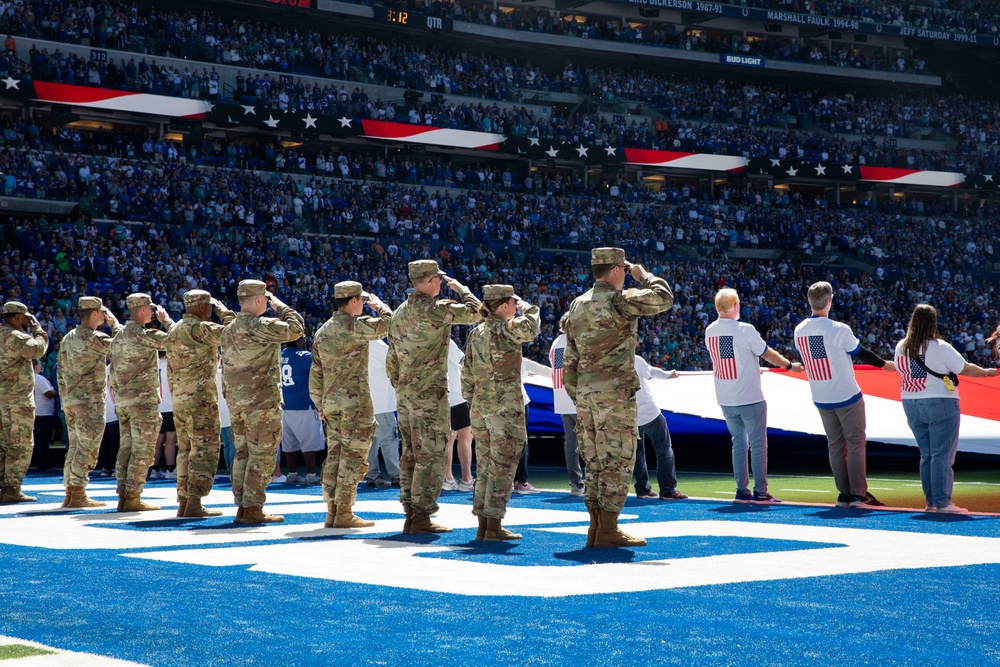 Indiana National Guard Supports the Indianapolis Colts' Pregame Ceremonies of their Season Home Opener Against the Miami Dolphins